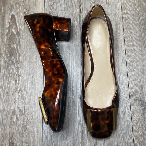 Naturalizer N5 Comfort Brown Tortoise Shell Buckle Frankee Patent Heel Size 5.5 - Picture 3 of 16